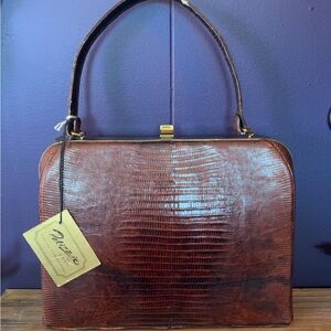 1940’s Palizzio Brown Lizard Handbag